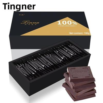 100%纯黑巧克力礼盒纯可可脂苦烘焙零食