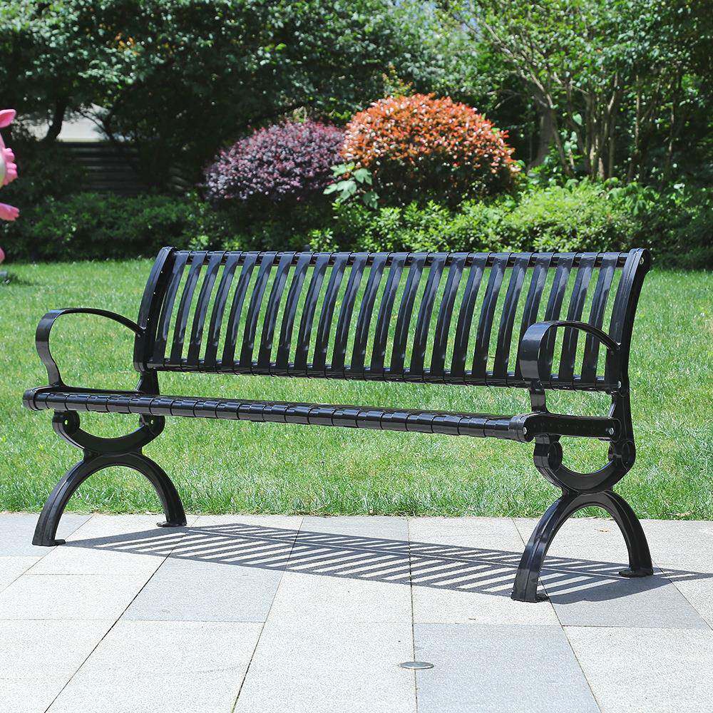 公园椅室外园林铸铁休闲椅小区物业双人座椅庭院室外长凳厂家