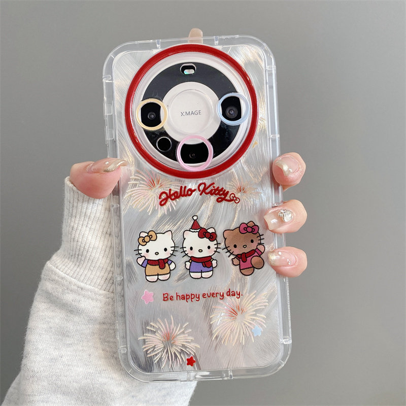 适用华为MATE70手机壳女华为mate60卡通nova14烟花凯蒂猫13可爱1211硅胶荣耀400软pura70泡芙羽纱壳80pro防摔
