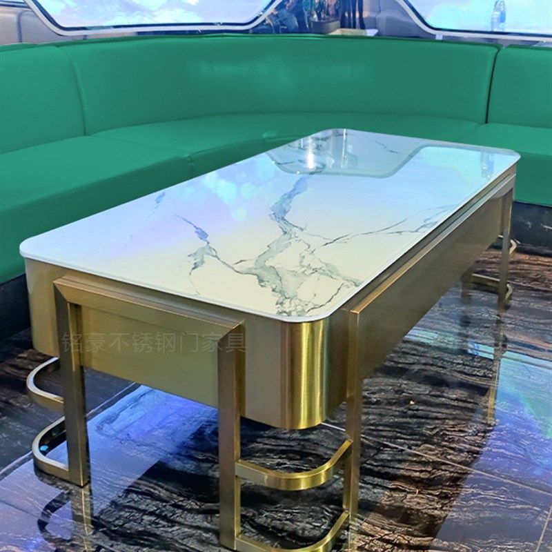 ktv专用茶几钢化玻璃定制酒吧桌岩板不锈钢桌子酒桌夜场会所卡座,商业/办公家具,酒吧桌,淘宝优惠券,粉丝福利购,淘宝优惠卷