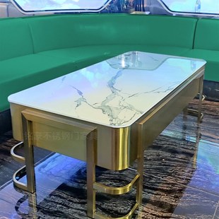 ktv专用茶几钢化玻璃定制酒吧桌岩板不锈钢桌子酒桌夜场会所卡座