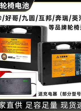 电动轮椅专用铅酸电池24V12A20A30574锂电池割草机老年代步电动车