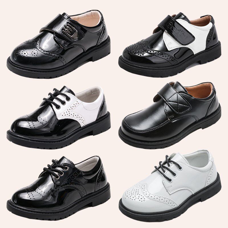 男童皮鞋漆皮西装演出鞋英伦风黑色软底儿童表演鞋男孩花童小皮鞋