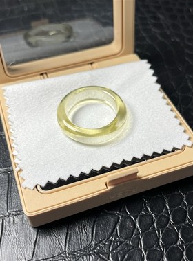新品 天然黄水晶素圈戒指 素圈指环 裸戒 未镶嵌