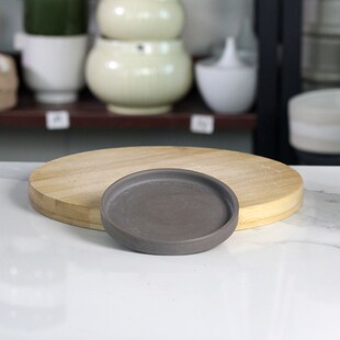 内径11cm灰土陶瓷托盘