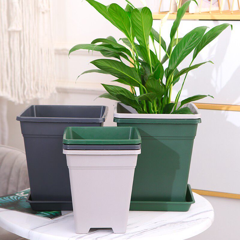 长盛正方形青山控根塑料花盆透气花卉加仑盆铁线莲月季大口径方盆