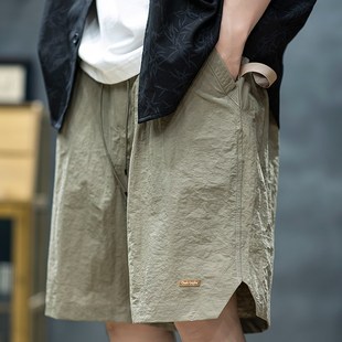 薄款 男夏季 透气直筒五分裤 男士 美式 宽松休闲中裤 尼龙速干运动短裤