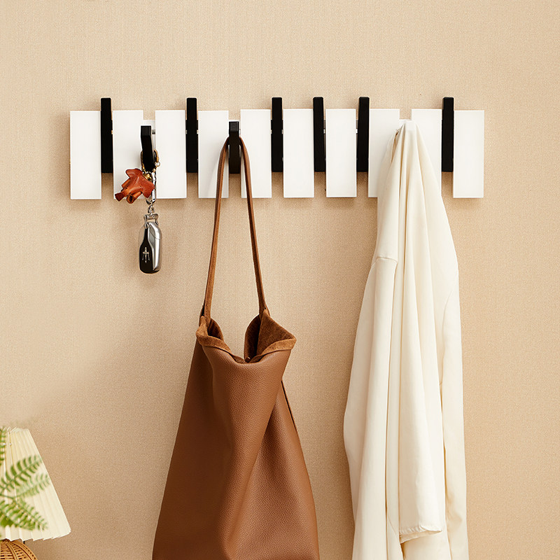 钢琴键挂衣架墙上壁挂门后玄关挂衣钩实木进门口入户衣服衣帽挂钩,收纳整理,挂钩/粘钩,淘宝优惠券,粉丝福利购,淘宝优惠卷
