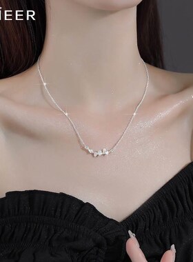 新款高货999纯银银杏叶项链女轻奢小众设计锁骨链2024新款爆款素