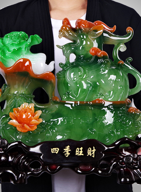 招财貔貅玉白菜摆件客厅皮丘工艺礼品摆饰摆设办公室桌新店开张开