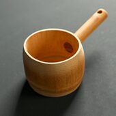 日式 榉木瓢实木短柄沐浴水瓢木勺大汤勺子酒瓢桑拿厨房木桶勺米瓢