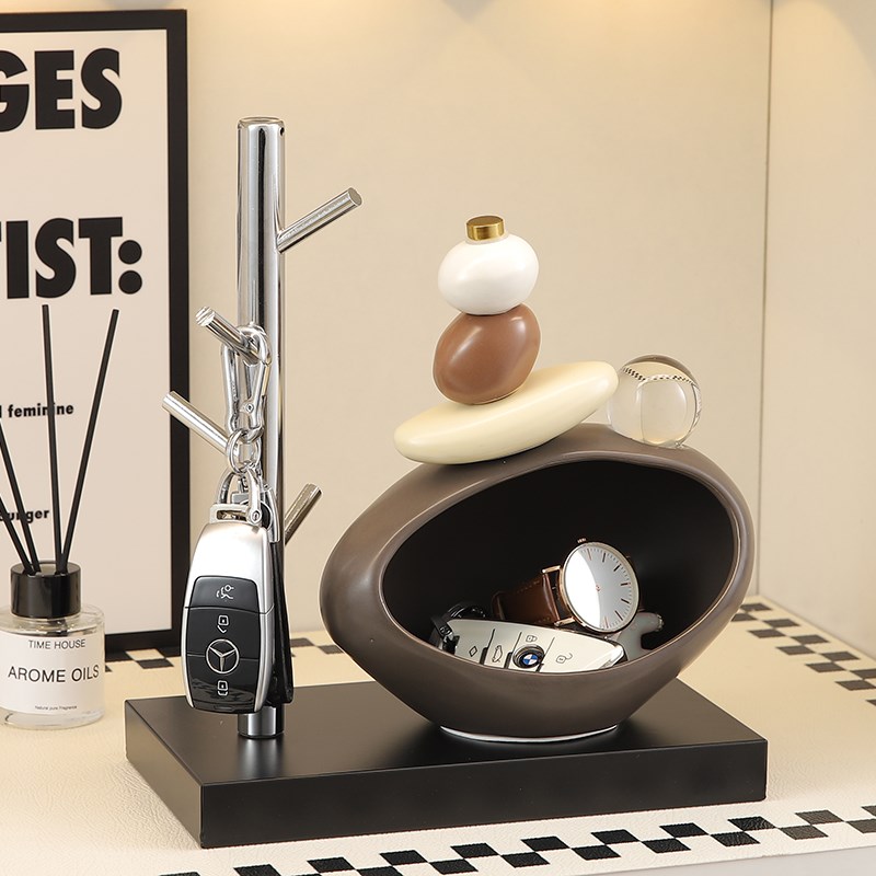 石来运转钥匙收纳玄关摆件入户客厅酒柜电K视柜家居装饰品乔迁礼