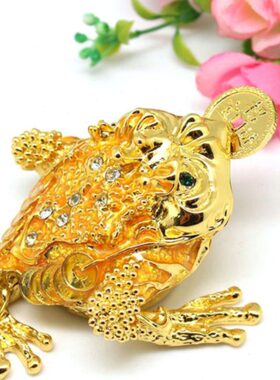 金属创意家居桌面招财风水小摆件合金含币三脚金蟾现代装饰品包邮