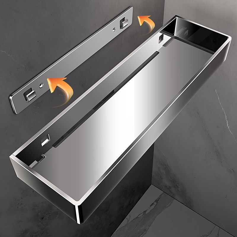 卫生间置物架304n不锈钢免打孔墙上壁挂式浴室洗漱台洗澡间收纳架