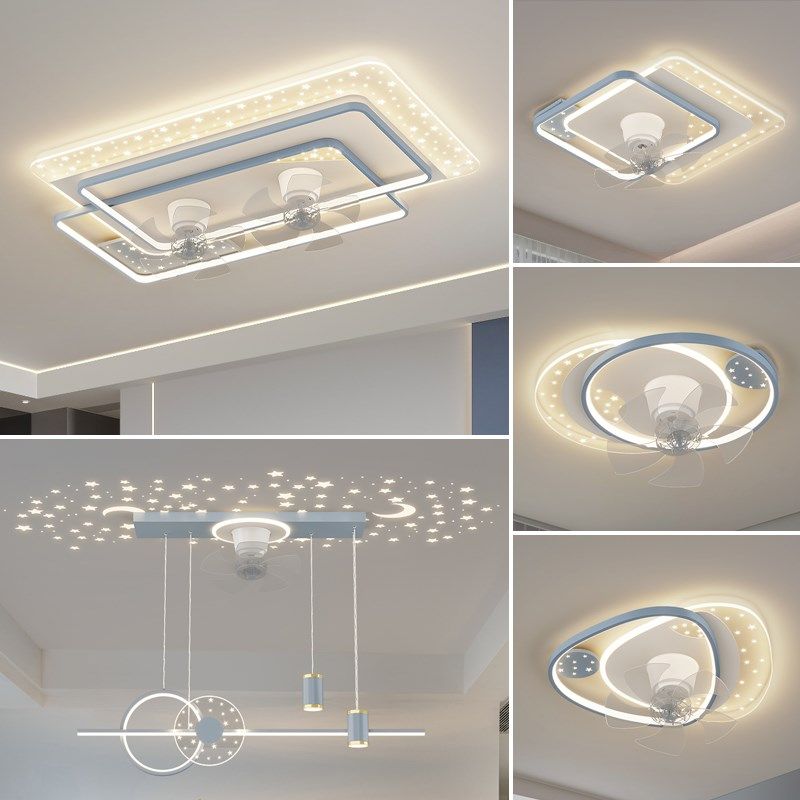 风扇灯主客厅2024新款一体简约现代餐厅卧室隐形家用可摇头吊扇灯,家装灯饰光源,风扇灯,淘宝优惠券,粉丝福利购,淘宝优惠卷