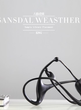 现代极简抽象艺术品隔断玄关柜书柜简约摆件桌面装饰品办公室摆设