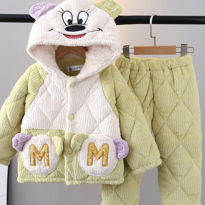 冬季女童睡衣法兰绒加厚夹棉套装儿童女宝大童卡通保暖家居服带帽,童装/婴儿装/亲子装,家居服套装,淘宝优惠券,粉丝福利购,淘宝优惠卷