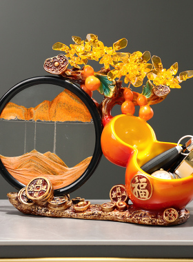 新中式福禄钥匙收纳流沙画摆件电视柜装饰品家居摆件客厅入户玄关