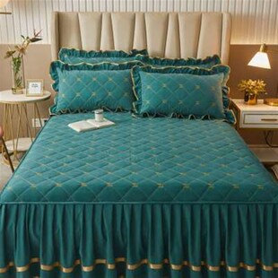 床单防滑床罩套裙式 春季 加厚床裙三件套1.2m单件夹棉床围裙花边款