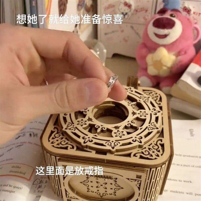 木质拼图3d立体手工拼装桌面摆件圣诞创意模型礼物益智玩具礼物