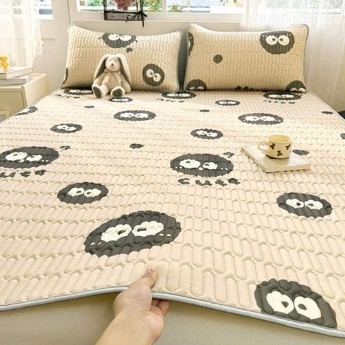 夏季卡通三件套m凉席水洗乳胶可乳胶软席软席1.8床垫冰丝儿童可爱