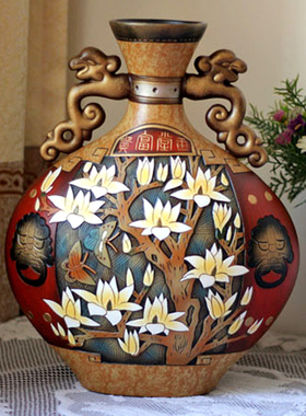 精美陶瓷艺术品搬家结婚礼物客厅电视旁边摆件玄关柜博古架大花瓶