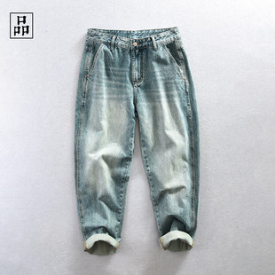 牛仔裤 复古水洗磨白宽松牛仔裤 太帅了 秋季 男潮 穿了不想脱 这款