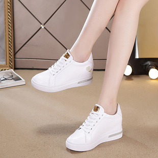 鞋子女2021新款内增高小白鞋女真皮百搭休闲鞋白色运动鞋春季单鞋