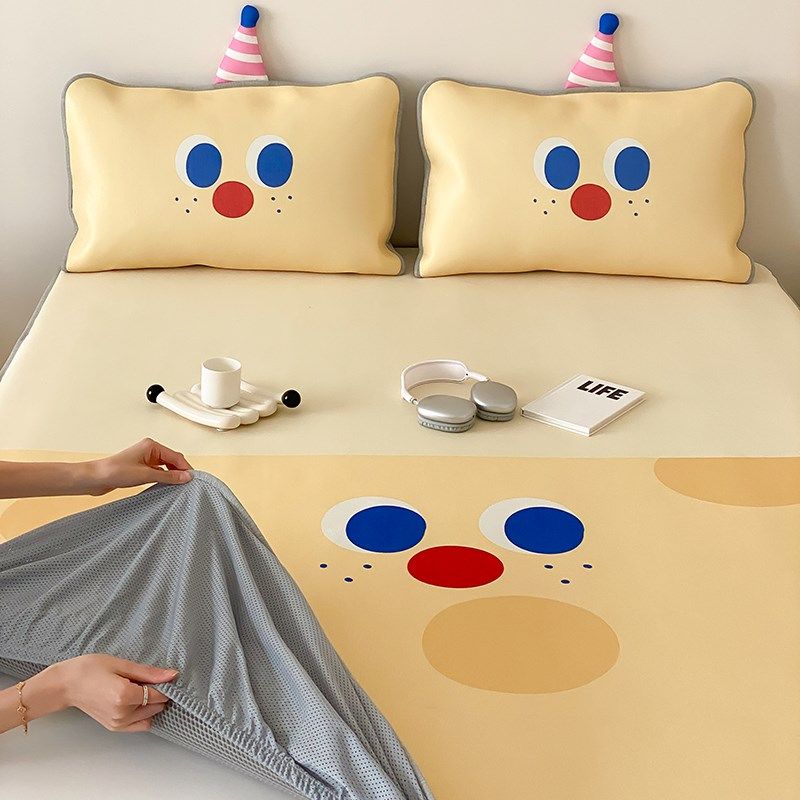 儿童床笠款凉席夏天2024新款a类母婴级冰丝席三件套可机洗空调席,床上用品,冰丝席,淘宝优惠券,粉丝福利购,淘宝优惠卷