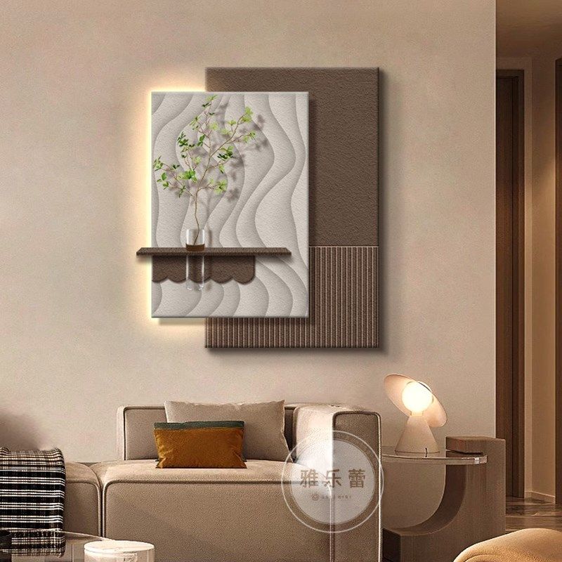 轻奢客厅装饰画意式极简沙发背景墙挂画高级感立体肌理玄关壁灯画,家居饰品,现代装饰画,淘宝优惠券,粉丝福利购,淘宝优惠卷