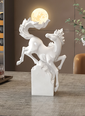 马到成功摆件工艺品客厅电视柜玄关装饰灯公司领导办公室开业礼物