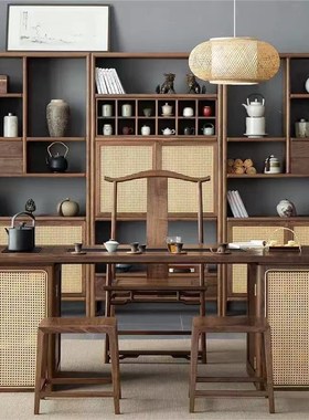 茶空间家具实木泡茶桌简约现代桌椅组合家用茶桌办公新中式禅意风