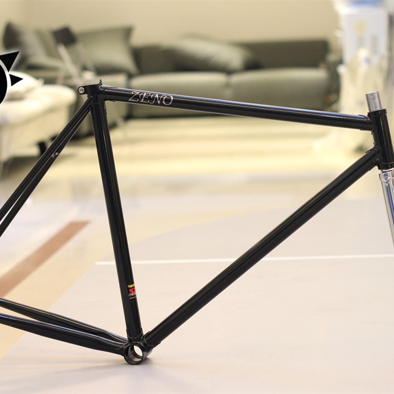 @自行车固定齿i轮芝诺Lug覆古框架雷诺520管道亮银黑色