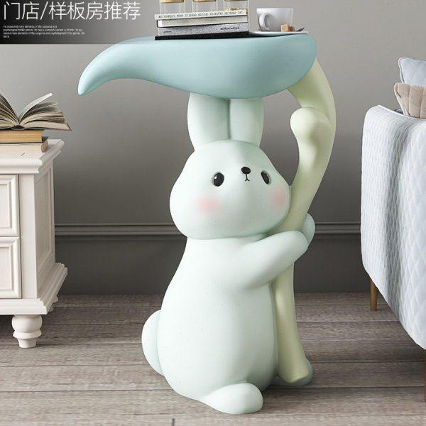 大型兔子茶几落地摆件托盘收纳客厅电视柜沙发旁软装饰品乔迁新居,家居饰品,落地摆件,淘宝优惠券,粉丝福利购,淘宝优惠卷