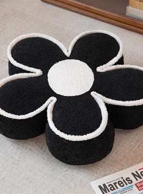 花朵坐垫少女心车载卧室靠枕两用靠背垫网红创意学X生靠垫枕摆件