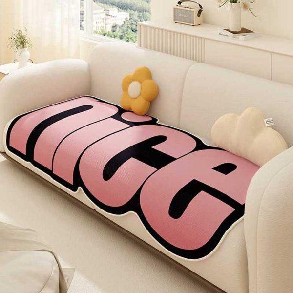 粉色沙发垫夏季凉垫异形字母沙发盖布三座一贵妃坐垫防滑固定套罩,居家布艺,沙发垫,淘宝优惠券,粉丝福利购,淘宝优惠卷