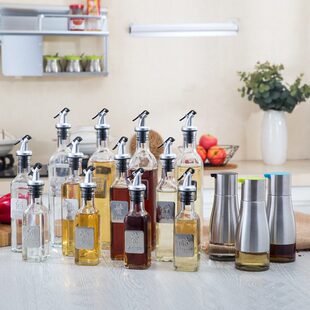 油壶玻璃家用防漏小号油罐酱油瓶大号厨房醋壶醋瓶不锈钢嘴装油瓶