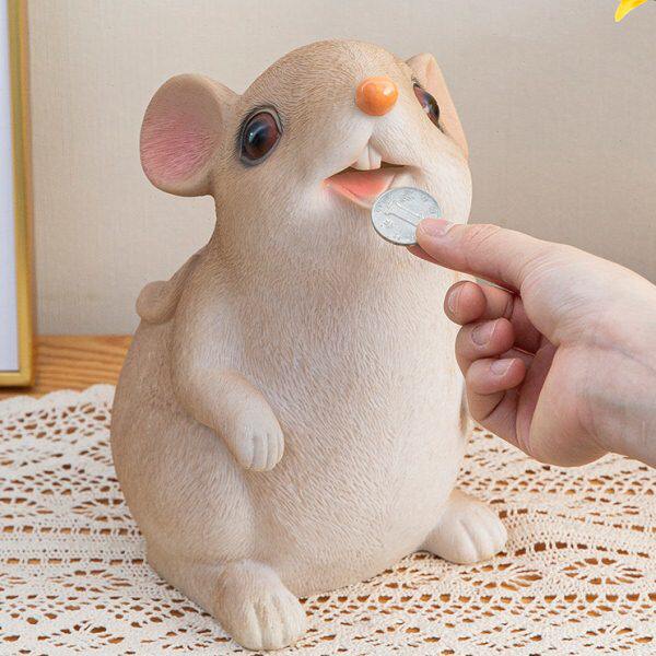 鼠年存钱罐可爱老鼠储蓄罐摆件大号十二生肖创意家用储钱罐小老鼠