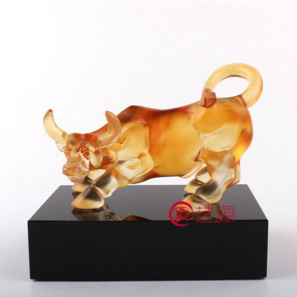 琉璃华尔街牛工艺品摆件家居装饰商务办公桌饰品送开业上市礼物