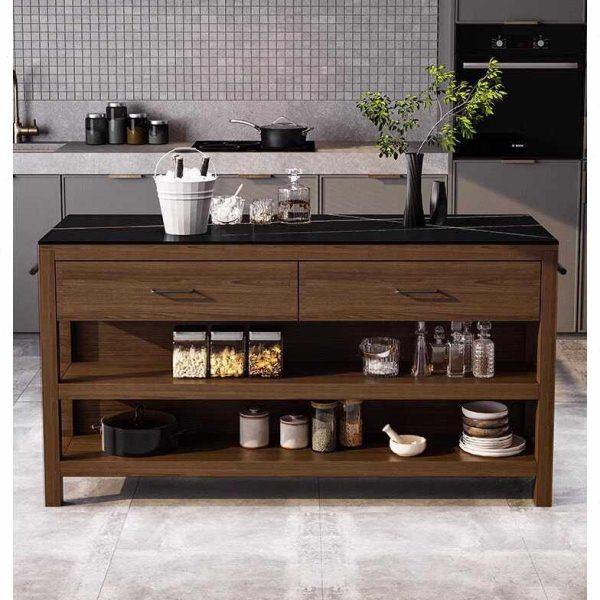 北欧厨房中岛台单独移动料理台开放式实木复古橱柜碗柜大理石餐边,住宅家具,岛台,淘宝优惠券,粉丝福利购,淘宝优惠卷