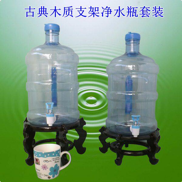 7.5升纯净水瓶带龙头提手矿泉水桶冷水壶加仑装水桶木质支架套装
