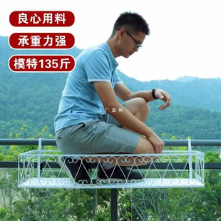 Z54G阳台装 悬挂架子室内户外多肉绿萝花 饰花架置物架铁艺栏杆挂式