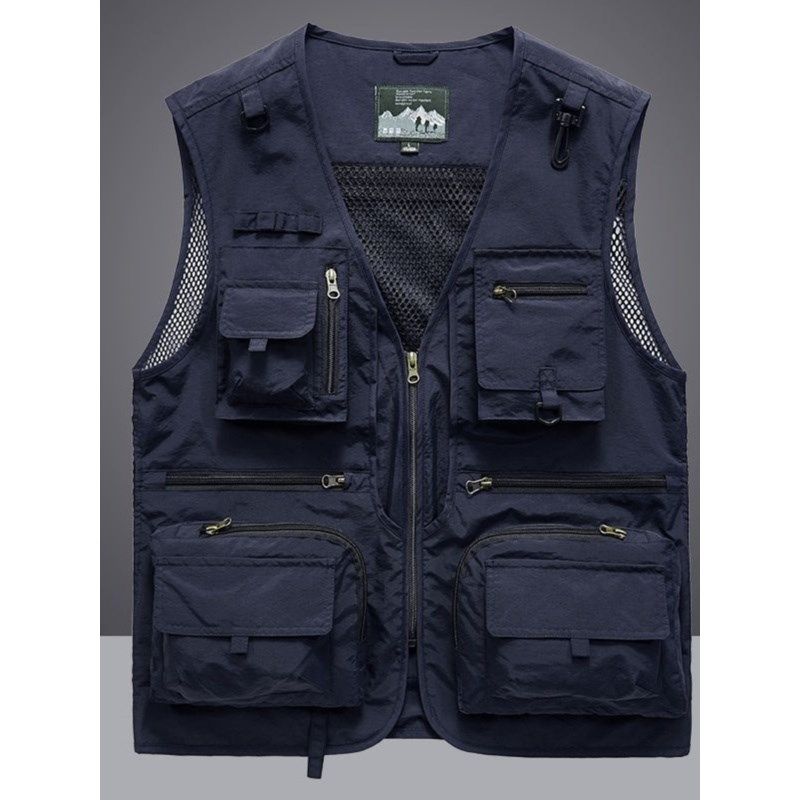 多口袋马甲男户外坎肩中老年夏季薄款钓鱼宽松休闲工装老年人工作,男装,常规马甲,淘宝优惠券,粉丝福利购,淘宝优惠卷
