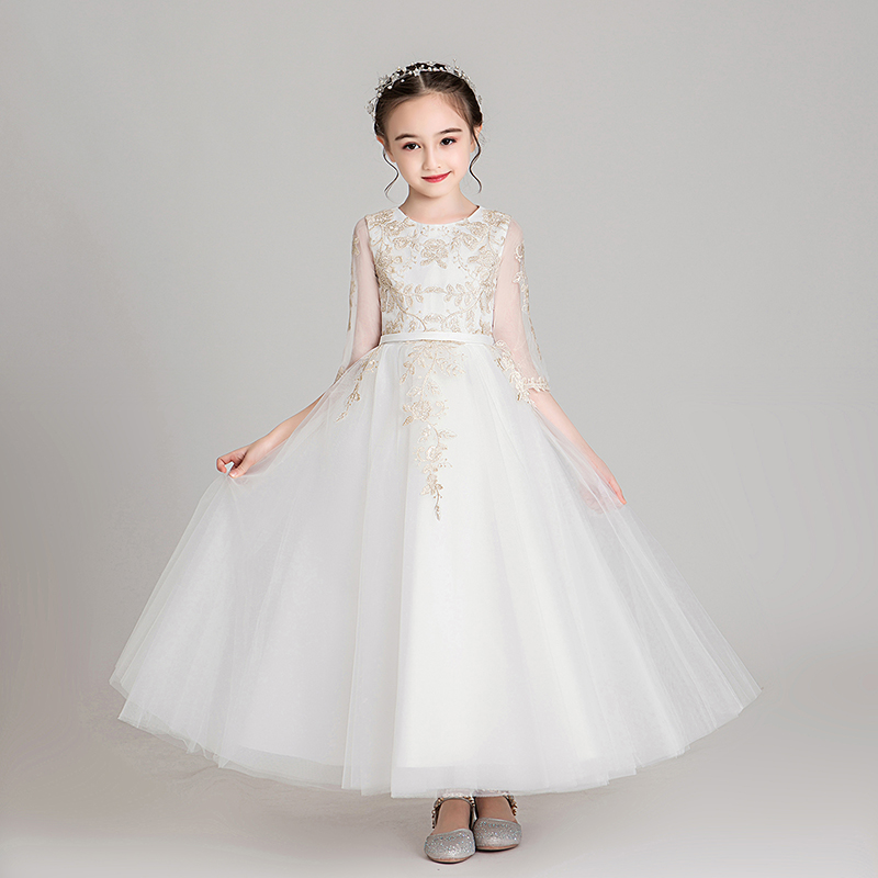 公主裙女童蓬蓬纱生日小女孩花童主持人礼服儿童钢琴演出服长裙夏