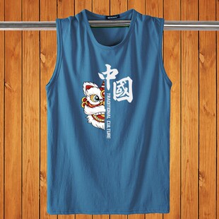 T恤休闲运动砍袖 纯棉汗背心男宽松新款 无宽肩袖 汗衫 百搭休闲男装