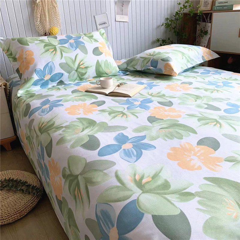 高端全棉老粗布床单三件套亚麻凉席纯棉加厚夏季凉感空调席大炕单