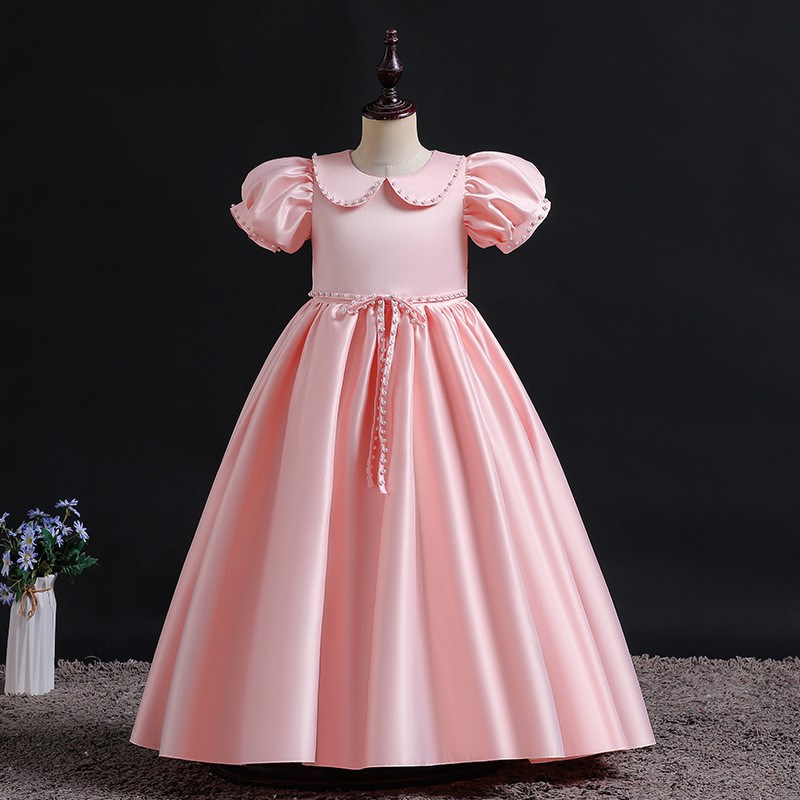 2024款女童公主裙儿童礼服花童连衣裙小女孩钢琴礼服主持人晚礼服