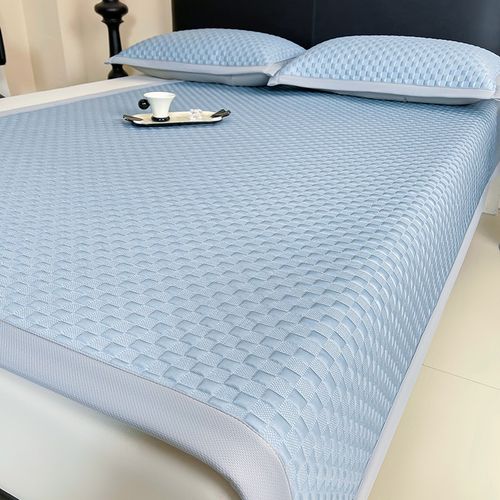 夏季冰丝豆豆凉席三件套可机洗2025新款床单款空调席子a类母婴级