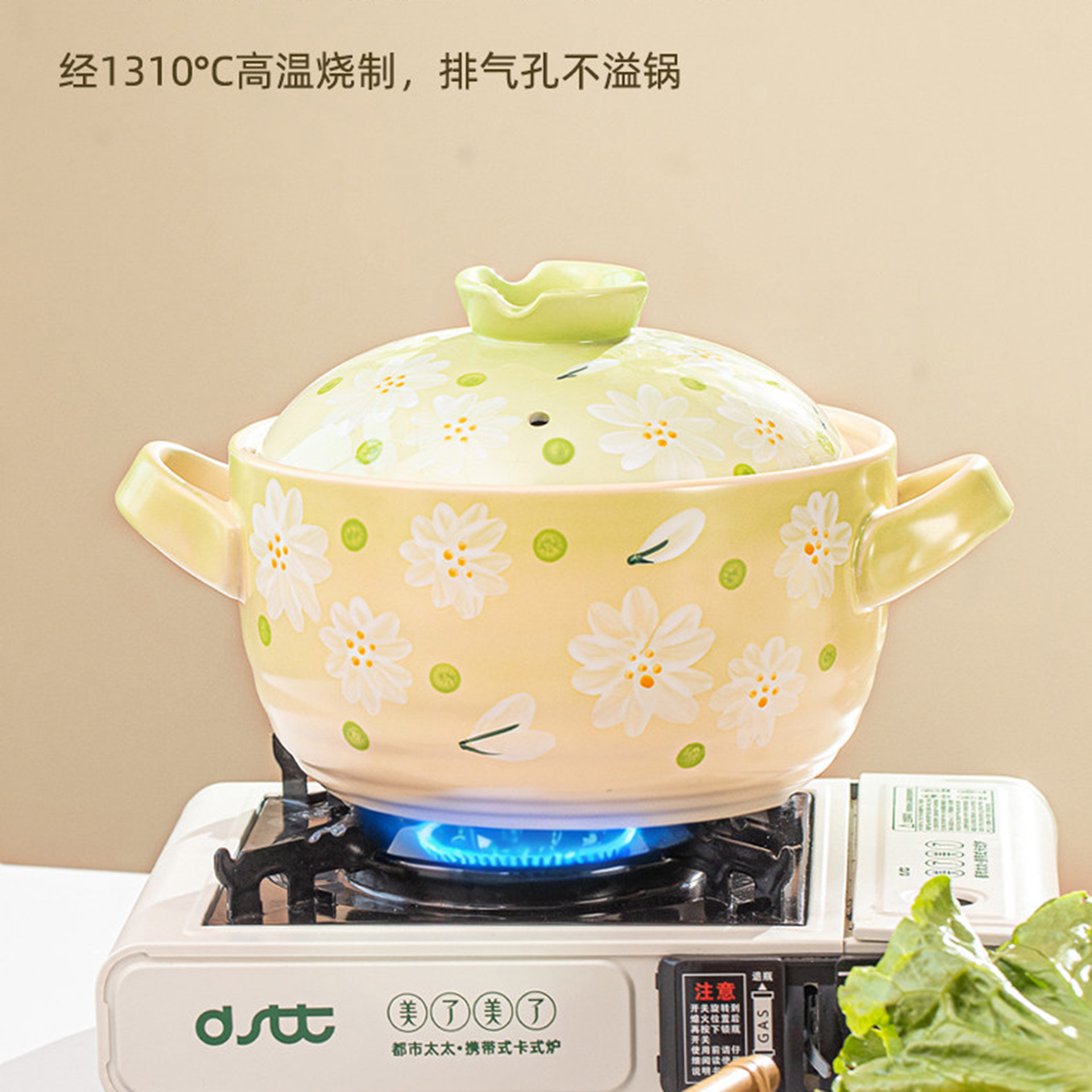 陶瓷砂锅家用燃气煤气灶专用耐高温高颜值煲汤锅炖锅干烧不裂沙锅