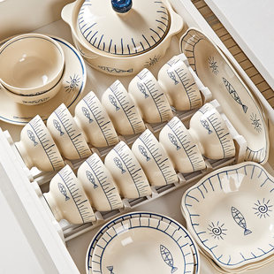 餐具碗套装碗盘碗具碗筷盘子碗套装组合家用釉下彩乔迁之喜入宅碗